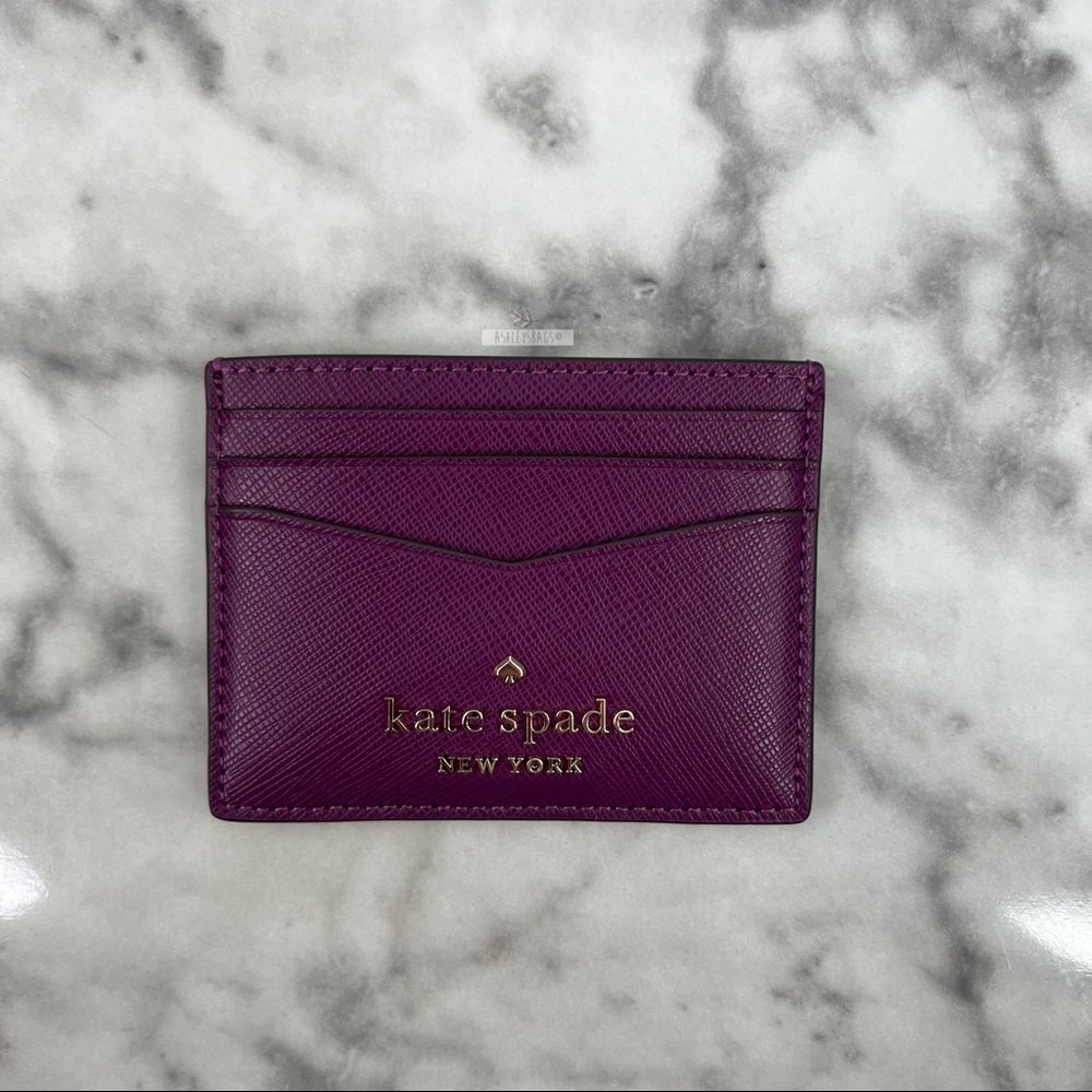 Kate Spade Staci Plum Pie Small Satchel Crossbody & Slim Card Holder Wallet - Picture 12 of 16